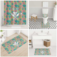 Seamless Hawaiian Quilt Pattern Bathroom Set Hawaii Culture Palm Leaf Tropical - Polynesian Pride
