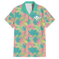 Seamless Hawaiian Quilt Pattern Family Matching Long Sleeve Bodycon Dress and Hawaiian Shirt Hawaii Culture Palm Leaf Tropical - Polynesian Pride