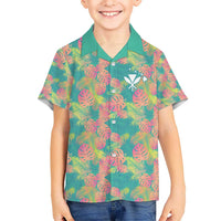 Seamless Hawaiian Quilt Pattern Kid Hawaiian Shirt Hawaii Culture Palm Leaf Tropical - Polynesian Pride