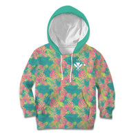 Seamless Hawaiian Quilt Pattern Kid Hoodie Hawaii Culture Palm Leaf Tropical - Polynesian Pride
