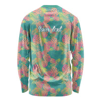 Seamless Hawaiian Quilt Pattern Long Sleeve Shirt Hawaii Culture Palm Leaf Tropical - Polynesian Pride