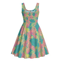 Seamless Hawaiian Quilt Pattern Midi Dress Hawaii Culture Palm Leaf Tropical - Polynesian Pride