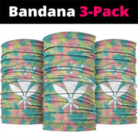 Seamless Hawaiian Quilt Pattern Neck Gaiter Hawaii Culture Palm Leaf Tropical - Polynesian Pride