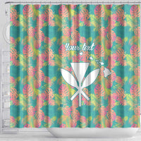 Seamless Hawaiian Quilt Pattern Shower Curtain Hawaii Culture Palm Leaf Tropical - Polynesian Pride