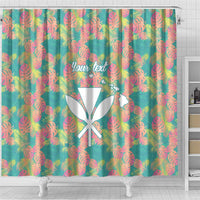 Seamless Hawaiian Quilt Pattern Shower Curtain Hawaii Culture Palm Leaf Tropical - Polynesian Pride