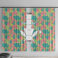 Seamless Hawaiian Quilt Pattern Window Curtain Hawaii Culture Palm Leaf Tropical - Polynesian Pride