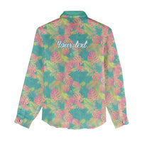 Seamless Hawaiian Quilt Pattern Women Casual Shirt Hawaii Culture Palm Leaf Tropical - Polynesian Pride