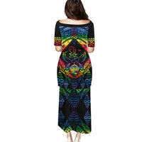 Tonga LGBT Puletasi Love Is Love Ngatu Rainbow Water Color LT9 - Polynesian Pride