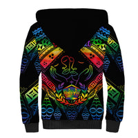 Personalised Tonga LGBT Sherpa Hoodie Love Is Love Ngatu Rainbow Water Color LT9 - Polynesian Pride