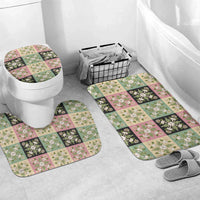 Seamless Pattern Maile and Pikake Lei Bathroom Set Squares Maile Leaf LT9 Mat Set Only (3 pcs) One Size Green - Polynesian Pride