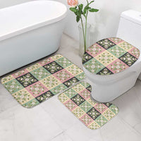 Seamless Pattern Maile and Pikake Lei Bathroom Set Squares Maile Leaf LT9 - Polynesian Pride