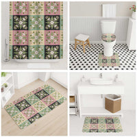 Seamless Pattern Maile and Pikake Lei Bathroom Set Squares Maile Leaf LT9 - Polynesian Pride