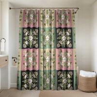 Seamless Pattern Maile and Pikake Lei Bathroom Set Squares Maile Leaf LT9 Shower Curtain Only Green - Polynesian Pride