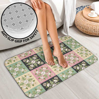 Seamless Pattern Maile and Pikake Lei Bathroom Set Squares Maile Leaf LT9 - Polynesian Pride