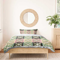 Seamless Pattern Maile and Pikake Lei Bedding Set Squares Maile Leaf - Polynesian Pride