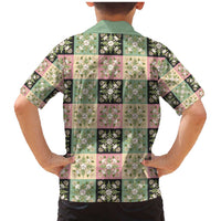 Seamless Pattern Maile and Pikake Lei Family Matching Mermaid Dress and Hawaiian Shirt Squares Maile Leaf LT9 - Polynesian Pride
