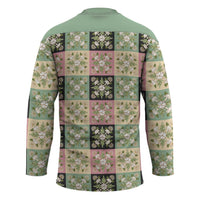 Seamless Pattern Maile and Pikake Lei Hockey Jersey Squares Maile Leaf LT9 - Polynesian Pride