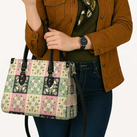 Seamless Pattern Maile and Pikake Lei Leather Bag Squares Maile Leaf LT9 - Polynesian Pride