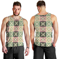 Seamless Pattern Maile and Pikake Lei Men Tank Top Squares Maile Leaf - Polynesian Pride