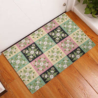 Seamless Pattern Maile and Pikake Lei Rubber Doormat Squares Maile Leaf LT9 - Polynesian Pride