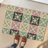 Seamless Pattern Maile and Pikake Lei Rubber Doormat Squares Maile Leaf LT9 - Polynesian Pride