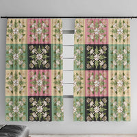 Seamless Pattern Maile and Pikake Lei Window Curtain Squares Maile Leaf - Polynesian Pride