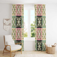 Seamless Pattern Maile and Pikake Lei Window Curtain Squares Maile Leaf - Polynesian Pride