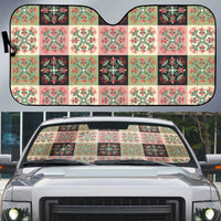 Seamless Pattern Pikake Lei Auto Sun Shade Floral Squares Pikake LT9 Pink - Polynesian Pride