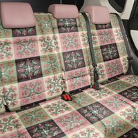 Seamless Pattern Pikake Lei Back Car Seat Cover Floral Squares Pikake - Polynesian Pride