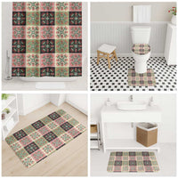 Seamless Pattern Pikake Lei Bathroom Set Floral Squares Pikake LT9 - Polynesian Pride
