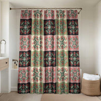 Seamless Pattern Pikake Lei Bathroom Set Floral Squares Pikake LT9 Shower Curtain Only Pink - Polynesian Pride