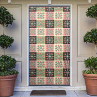 Seamless Pattern Pikake Lei Door Cover Floral Squares Pikake LT9 Pink - Polynesian Pride