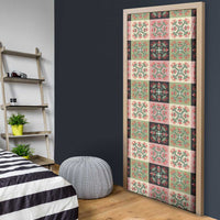 Seamless Pattern Pikake Lei Door Cover Floral Squares Pikake LT9 - Polynesian Pride