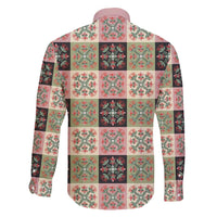 Seamless Pattern Pikake Lei Family Matching Long Sleeve Bodycon Dress and Hawaiian Shirt Floral Squares Pikake - Polynesian Pride