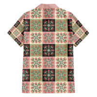 Seamless Pattern Pikake Lei Family Matching Off The Shoulder Long Sleeve Dress and Hawaiian Shirt Floral Squares Pikake - Polynesian Pride