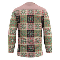 Seamless Pattern Pikake Lei Hockey Jersey Floral Squares Pikake LT9 - Polynesian Pride