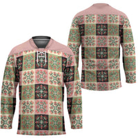 Seamless Pattern Pikake Lei Hockey Jersey Floral Squares Pikake LT9 - Polynesian Pride