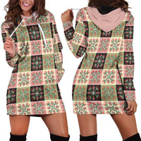 Seamless Pattern Pikake Lei Hoodie Dress Floral Squares Pikake - Polynesian Pride