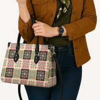 Seamless Pattern Pikake Lei Leather Bag Floral Squares Pikake LT9 - Polynesian Pride