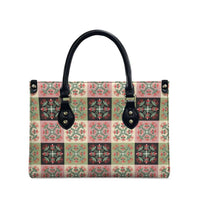 Seamless Pattern Pikake Lei Leather Bag Floral Squares Pikake LT9 - Polynesian Pride