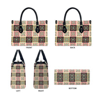 Seamless Pattern Pikake Lei Leather Bag Floral Squares Pikake LT9 - Polynesian Pride