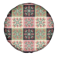 Seamless Pattern Pikake Lei Spare Tire Cover Floral Squares Pikake - Polynesian Pride