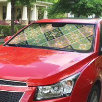 Seamless Pattern Puakenikeni and Kalo Auto Sun Shade LT9 - Polynesian Pride