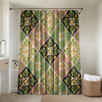 Seamless Pattern Puakenikeni and Kalo Bathroom Set LT9 Shower Curtain Only Beige - Polynesian Pride
