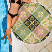 Seamless Pattern Puakenikeni and Kalo Beach Blanket - Polynesian Pride