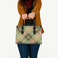 Seamless Pattern Puakenikeni and Kalo Leather Bag LT9 - Polynesian Pride