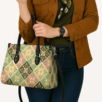 Seamless Pattern Puakenikeni and Kalo Leather Bag LT9 - Polynesian Pride