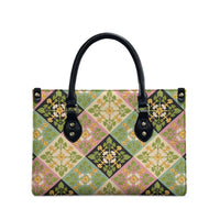Seamless Pattern Puakenikeni and Kalo Leather Bag LT9 - Polynesian Pride