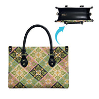 Seamless Pattern Puakenikeni and Kalo Leather Bag LT9 - Polynesian Pride