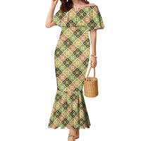 Seamless Pattern Puakenikeni and Kalo Mermaid Dress LT9 Women Beige - Polynesian Pride